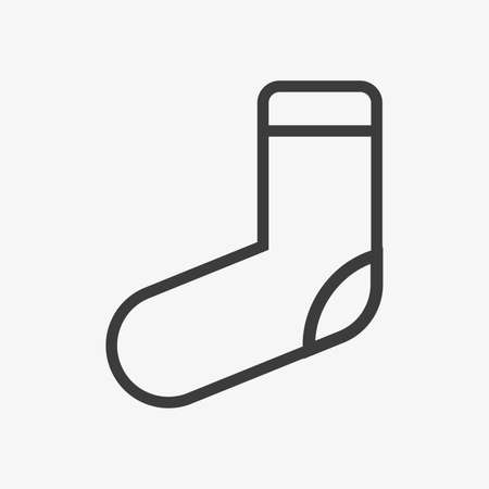 Sock outline vector icon on white backgroundのイラスト素材