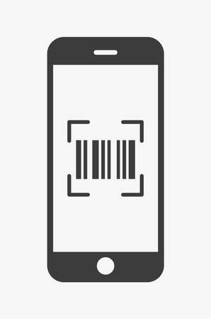 QR code reader smartphone. Phone barcode scannerのイラスト素材