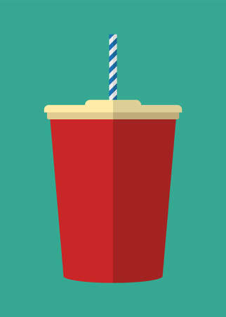 Fast food drink vector icon in flat design styleのイラスト素材