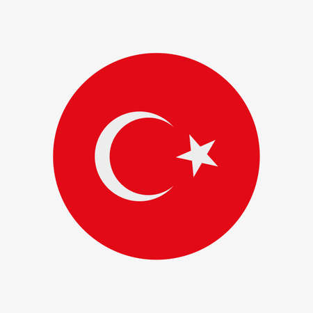 The flag of Turkey in a circleのイラスト素材