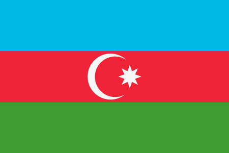 Azerbaijani flag vector icon. Flag of Azerbaijanのイラスト素材