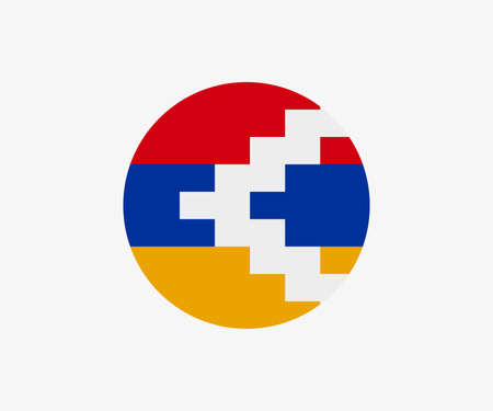 The flag of the Republic of Artsakh in a circleのイラスト素材