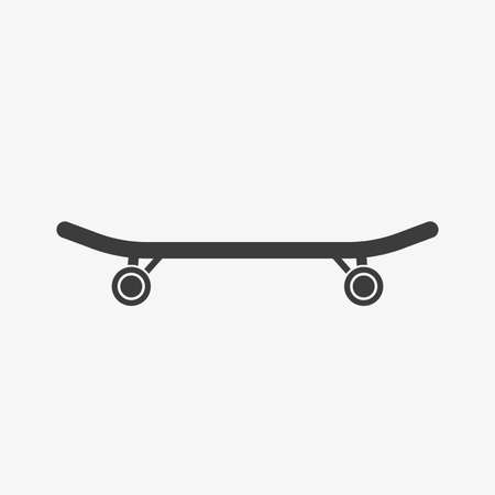 Skateboard black vector icon on white backgroundのイラスト素材