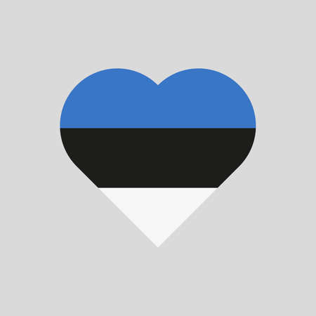 The flag of Estonia in a heart shapeのイラスト素材