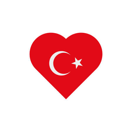 The flag of Turkey in a heart shapeのイラスト素材