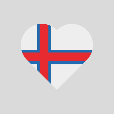 The flag of Faroe Islands in a heart shapeのイラスト素材