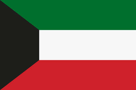 The flag of Kuwait vector icon. Kuwait symbolのイラスト素材