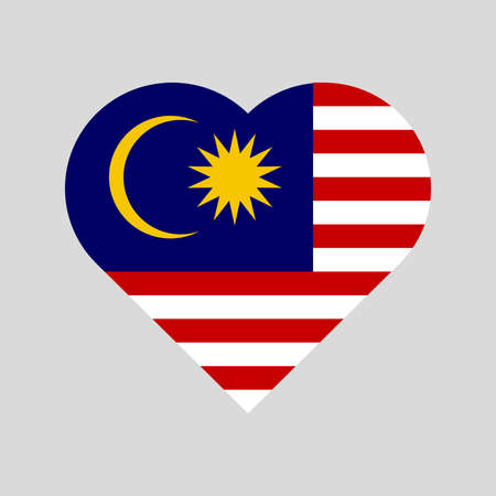 The flag of Malaysia in a heart shapeのイラスト素材
