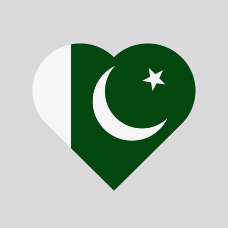 The flag of Pakistan in a heart shapeのイラスト素材