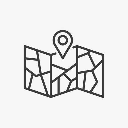 Map with geolocation tag. GPS location iconのイラスト素材