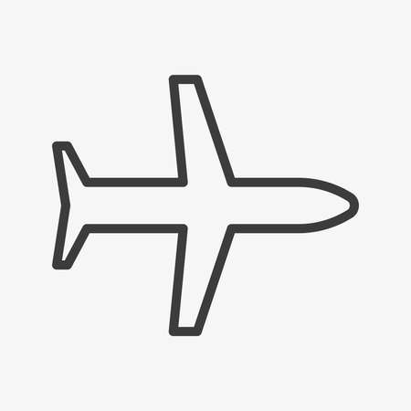 Airplane outline vector icon on white backgroundのイラスト素材