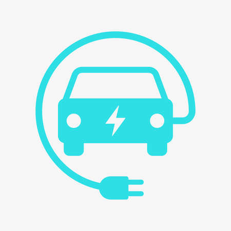 Electric vehicle power charging circle vector iconのイラスト素材