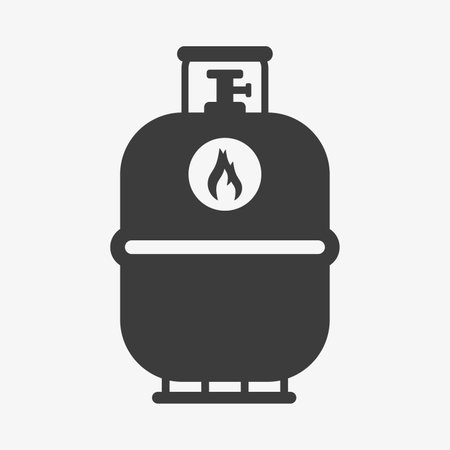 Gas cylinder vector icon on white backgroundのイラスト素材