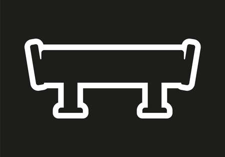 Car rear spoiler vector icon on black backgroundのイラスト素材