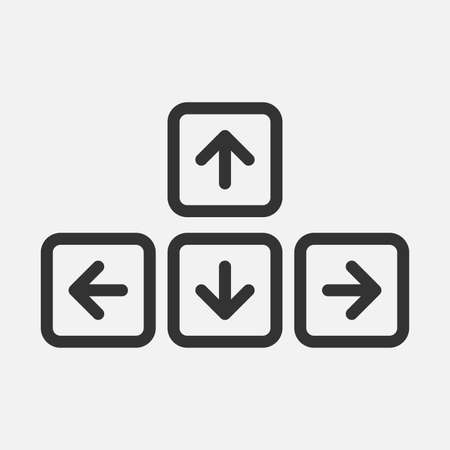 PC keyboard arrow keys linear vector iconのイラスト素材