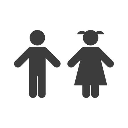 Children vector icon. Boy and girl signのイラスト素材