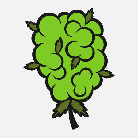 Marijuana bud vector icon on white backgroundのイラスト素材