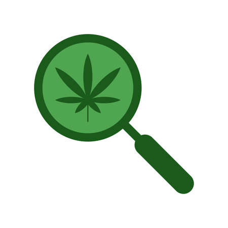Cannabis search vector icon. Weed magnifying glassのイラスト素材