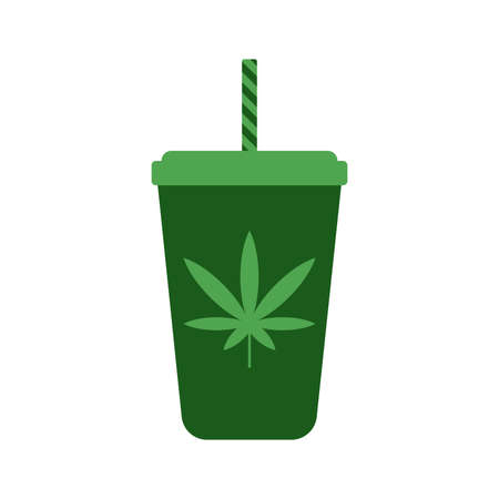 Cannabis drink vector icon on white backgroundのイラスト素材
