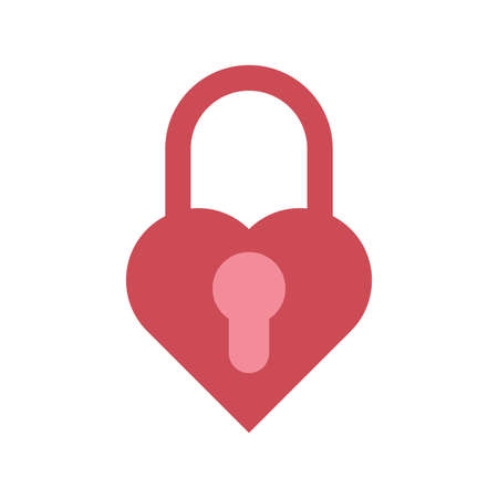 Heart shaped locked padlock red vector iconのイラスト素材