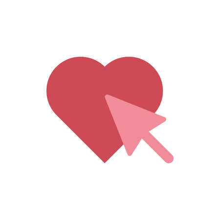 Clicking on heart red and pink vector iconのイラスト素材
