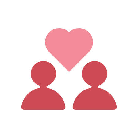 Two people and heart. Relationship vector iconのイラスト素材