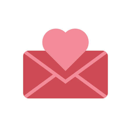 Love letter vector icon. Red envelope and heartのイラスト素材