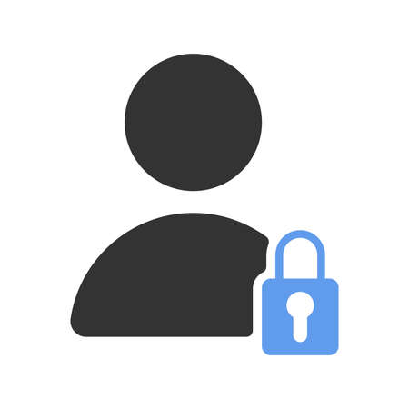 User locked vector icon on white backgroundのイラスト素材