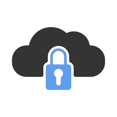Locked cloud vector icon on white backgroundのイラスト素材