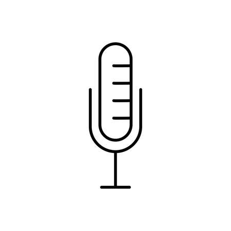 Microphone line vector icon on white backgroundのイラスト素材