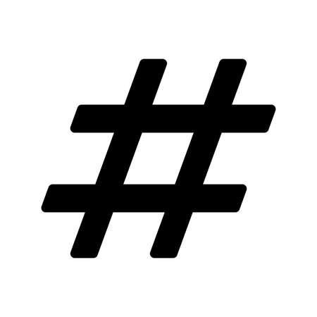 Hashtag black vector icon on white backgroundのイラスト素材
