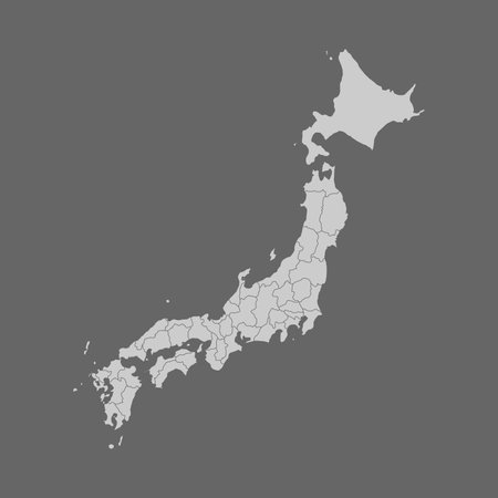 The map of Japan gray vector illustration.のイラスト素材
