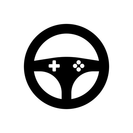Gaming steering wheel vector icon isolated on white backgroundのイラスト素材