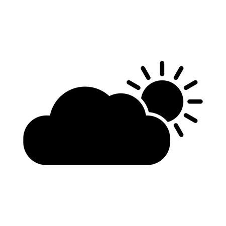 Cloudy black vector icon isolated on white backgroundのイラスト素材