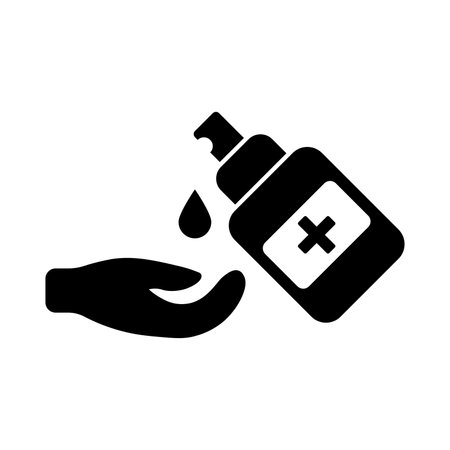 Disinfection black vector icon isolated on white backgroundのイラスト素材