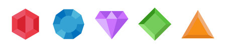 Gem set vector icon isolated on white background.のイラスト素材
