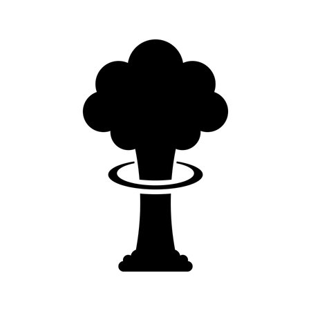 Nuclear bomb black vector icon isolated on white background