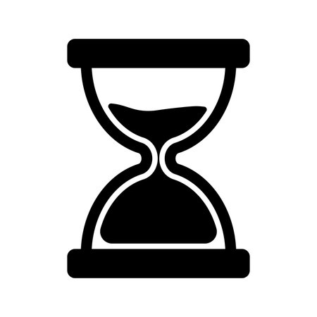 Sand hourglass black vector icon isolated on white backgroundのイラスト素材