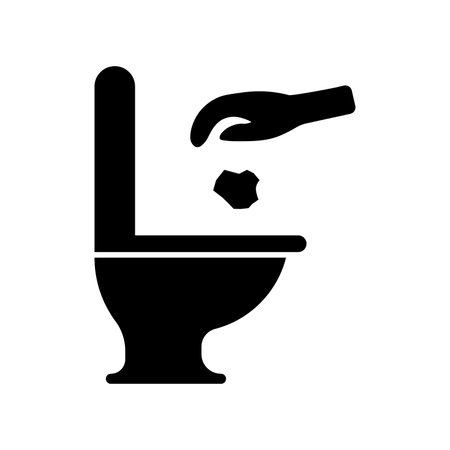 Toilet trash black vector icon isolated on white backgroundのイラスト素材