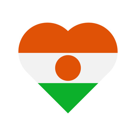 Niger vector flag heart isolated on white backgroundのイラスト素材