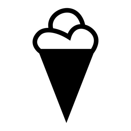 Ice cream black vector icon isolated on white backgroundのイラスト素材