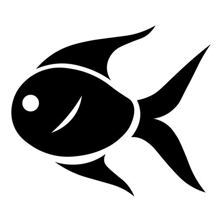 Fish black vector icon isolated on white backgroundのイラスト素材