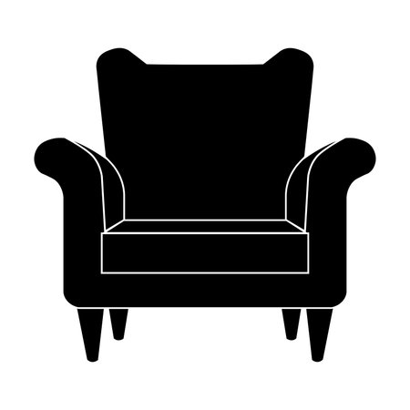 Armchair vector black icon isolated on white backgroundのイラスト素材