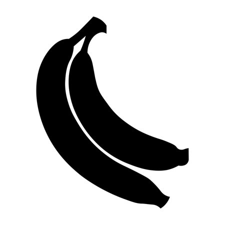 Banana vector black icon isolated on white backgroundのイラスト素材