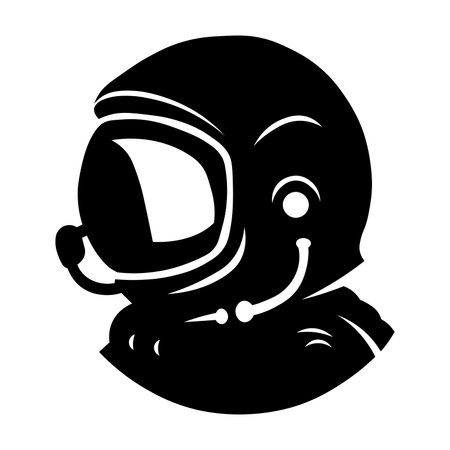 Astronaut vector black icon isolated on white backgroundのイラスト素材