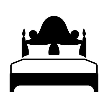 Bed vector black icon isolated on white backgroundのイラスト素材