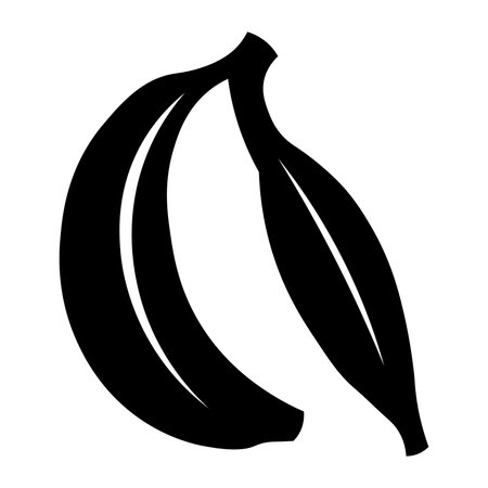 Banana vector black icon isolated on white backgroundのイラスト素材
