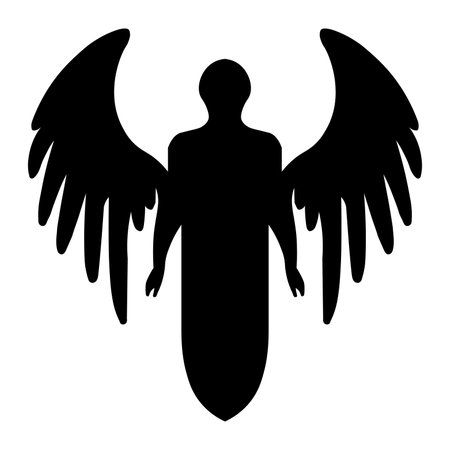 Angel vector black icon isolated on white backgroundのイラスト素材