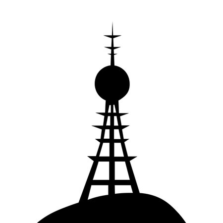 Antenna vector black icon isolated on white backgroundのイラスト素材