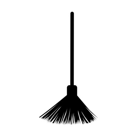 Broom black icon isolated on white backgroundのイラスト素材
